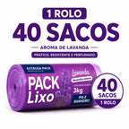 Saco de Lixo Lavanda Perfumado 34x38cm 3kg para Pia e Banheiro Neutraliza Odores Kit 40 ou 160 Sacos