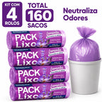 Saco de Lixo Lavanda Perfumado 34x38cm 3kg para Pia e Banheiro Neutraliza Odores Kit 40 ou 160 Sacos