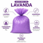 Saco de Lixo Lavanda Perfumado 34x38cm 3kg para Pia e Banheiro Neutraliza Odores Kit 40 ou 160 Sacos