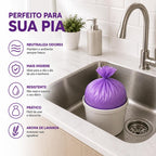 Saco de Lixo Lavanda Perfumado 34x38cm 3kg para Pia e Banheiro Neutraliza Odores Kit 40 ou 160 Sacos