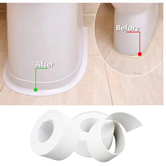 Kit com 2 Fita Adesiva de Vedação PVC 5M Impermeável Multiuso para Cozinha e Banheiro