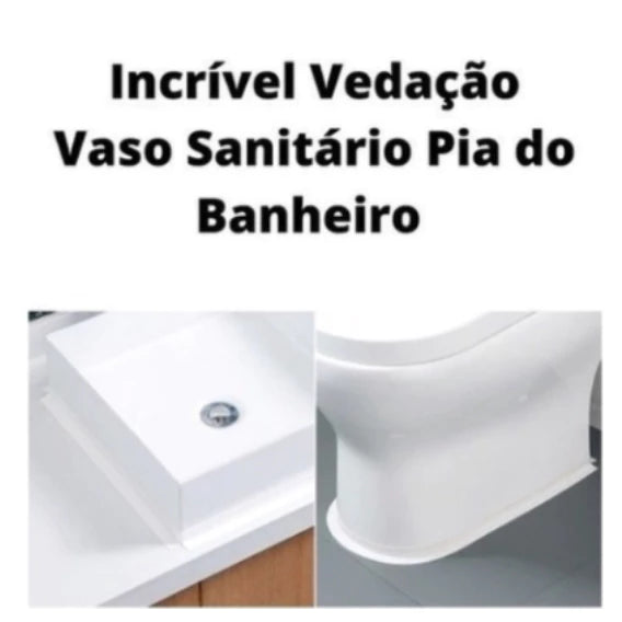 Kit com 2 Fita Adesiva de Vedação PVC 5M Impermeável Multiuso para Cozinha e Banheiro