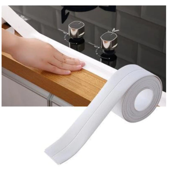 Kit com 2 Fita Adesiva de Vedação PVC 5M Impermeável Multiuso para Cozinha e Banheiro