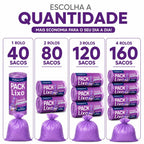 Saco de Lixo Lavanda Perfumado 34x38cm 3kg para Pia e Banheiro Neutraliza Odores Kit 40 ou 160 Sacos