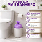 Saco de Lixo Lavanda Perfumado 34x38cm 3kg para Pia e Banheiro Neutraliza Odores Kit 40 ou 160 Sacos