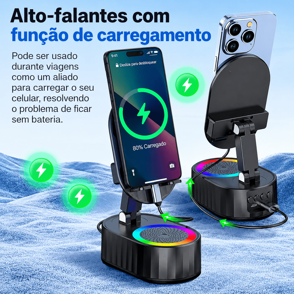 🔥 OFERTA POR TEMPO LIMITADO | Suporte Multifuncional com Alto-falante Bluetooth, Indução e Luz RGB - Avexa🔥 OFERTA POR TEMPO LIMITADO | Suporte Multifuncional com Alto-falante Bluetooth, Indução e Luz RGBAvexa