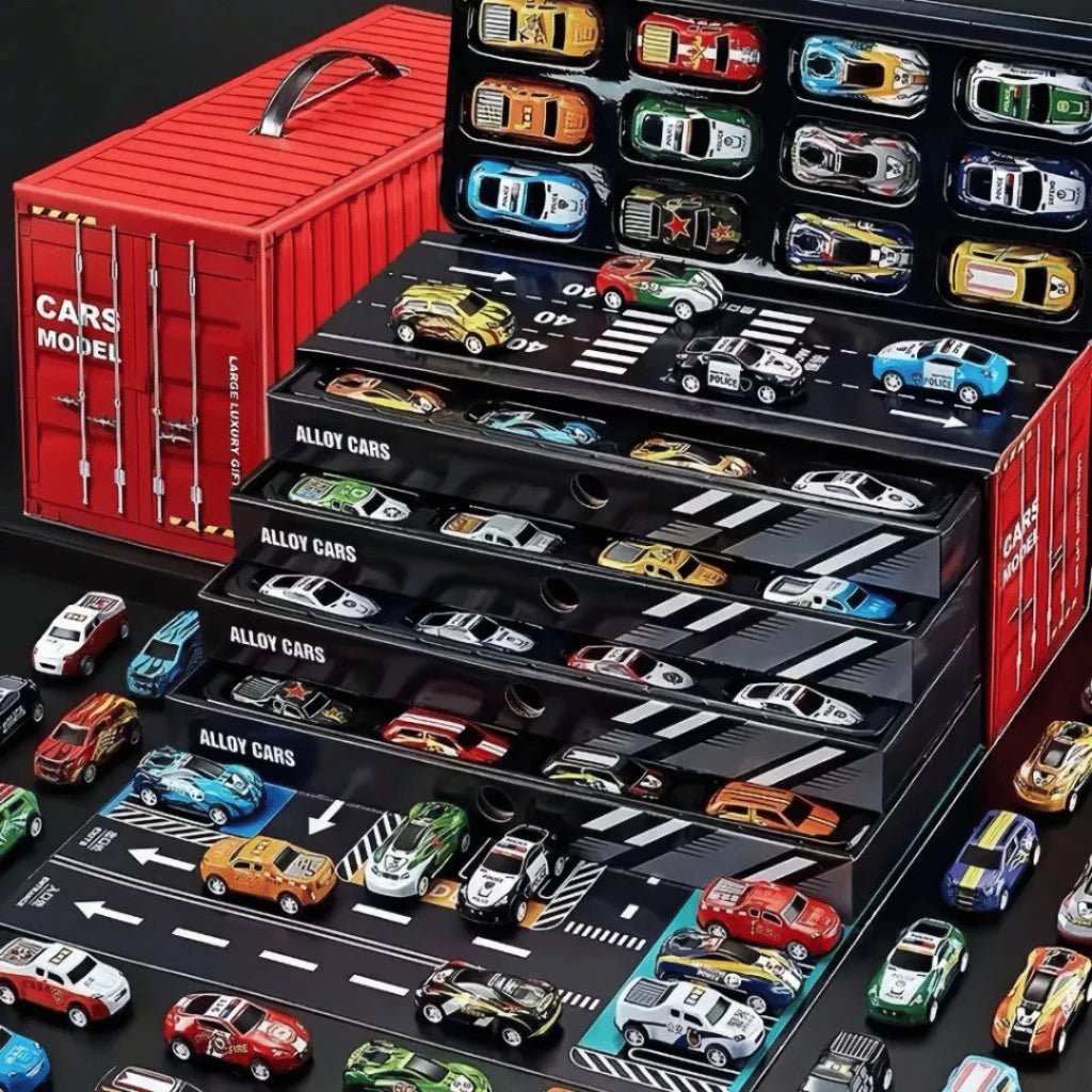 Super Kit 48 Carrinhos de Fricção + Pista 🚗 | Presente para Menino | Container Colecionável - AvexaSuper Kit 48 Carrinhos de Fricção + Pista 🚗 | Presente para Menino | Container ColecionávelAvexa